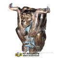 Antique Pedestal Cast Bronze Monkey Pedestal